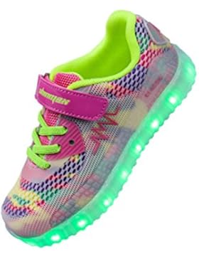 Shinmax Frühling-Sommer-Herbst-Breathable LED Schuhe 7 Farben USB Aufladbare Leuchtschuhe Kinderschuhe mit CE-Zertifikat...