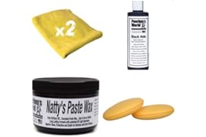 POORBOY'S WORLD Poorboys Black Hole & Nattys Black Paste Wax KIT + 2 MICROFIBRES & 2 APPLICATORS