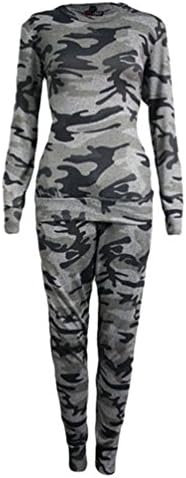 Women's Army Camouflage 2 Piece Tracksuit Jogging Lounge Suit Loungewear