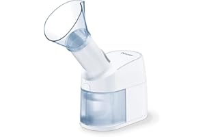 Beurer SI 40 Steam Vaporiser, for humidification of Mouth, Nose and Throat, nebulisation of Saline Solutions and Essential Oils, air humidifier for The Cold Season, Extra Quiet