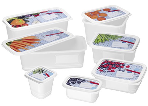 Rotho 1755210235 Gefrierdose Domino – Aromafeste Aufbewahrungsbox mit beschreibbarem Deckel – 4er Set Vorratsdose BPA-frei – Reinigung der Gefrierdose in der Spülmaschine – 0.75 l Inhalt pro Gefrierbox – weiss - 3