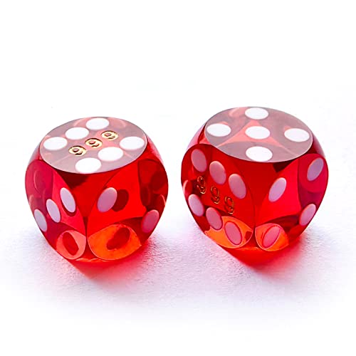 Bescon Professional Precision Dice Round Corner 5/8" (16mm) with Random Serial Number, Precision Cut Dice 16MM Gem Red, 2pcs Set