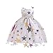 Produktbild IZHH Kinder Kleider, Mädchen Sterne Gestickte Prinzessin Kleid Stern Print Spitzenkleid Kinder Mädchen Prinzessin Kostüme Party Tutu Bogen Kleider(Weiß,150)