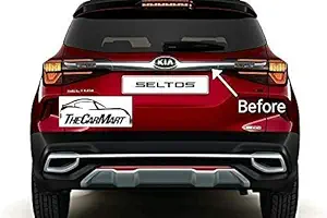 CARMART Imported Rear Dicky Trim Chrome Garnish for Kia SELTOS - Set of 3, Silver