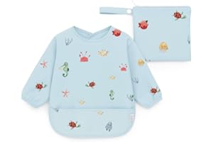 J. BØRN J.Børn Baby Lätzchen mit Langen Ärmeln, Lätzchen Wasserdichte, Baby Fütterlätzchen,Kunst Malerei Schürze, Ärmellätzchen Babys für Essen Malen Spielen, 6 Monate+