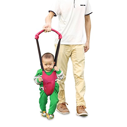 New 8-16 Months Baby Toddler Fully Adjustable Pure Cotton Learning Security Harness Walk Learning Assistant Open Crotch Basket Belt Step Walkings Wings Aid Up to 35 Kg (Red)