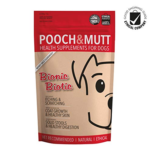 Pooch & Mutt - Health Supplement for Dog Digestion (Healthy Skin, Glossy Coat & Solid Stools) - Bionic Biotic, 200g