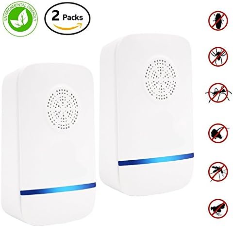 USEN 2-PACK Ultrasonic Pest Repeller, Electronic Plug-in Insect Pest Repellent Indoor Pest Control for Spiders, Mouse, Insects, Cockroach, Mosquitoes, Fleas, Flies, Ants, Rodents, Eco-Friendly by
