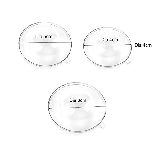 dingdangbell Plastik DIY füllbare Kugeln / Bad-Bombe-Form für Weihnachtshochzeit DIY Dekoration, Durchmesser 4cm, 5cm, 6cm, Satz von 30 - 2