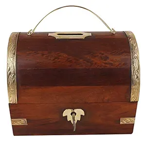 MWC NAG Handmade Wooden Money Bank for Kids/Adults/Boys/Girls with Lock|Piggy Bank Wooden Big Size|Saving Box|Coin Box|Bank for Kids|Money Box with Lock.