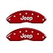 Produktbild MGP Bremssattel Bezüge 42009 fjeprd 'Jeep' Gravur Bremssattel Cover mit Rot Powder Coat Finish und Silber Zeichen, (Set von 2)