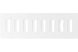 Steinberg14 White 300x100mm / 12x4 inch Adjustable Sliding Hit and Miss Ventilation Grille - Metal Air Vent Cover