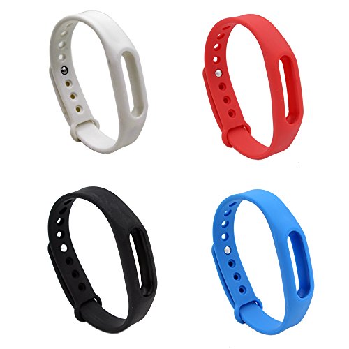 Pinhen Banda de Repuesto para Xiaomi Mi Band Wireless Pulsera Inteligente Correa de Recambio Extensibles Coloridos  4pcsSet 