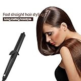 SEGURO PARA EL USO: el mango rizador de hierro está diseñado con mango antideslizante mate y parte superior anti escaldado, aislamiento térmico parte delantera negra, seguro y fácil de usar, deje su cabello más elegante y encantador.