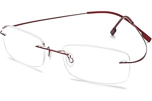KOOSUFA Okulary do czytania bez oprawek dla mężczyzn i kobiet, ultra lekkie, tytanowe, okulary do czytania, pomoc w czytaniu, pomoc w widzeniu, okulary do pracy, ochrona przed zmęczeniem, okulary o