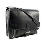Modell: Bedouin Midi Midi Posttasche Messenger Bag aus Leder v. Shalimar, Colour:Black