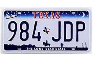 American USA License Plate Texas The Lone Star State by Fabbri