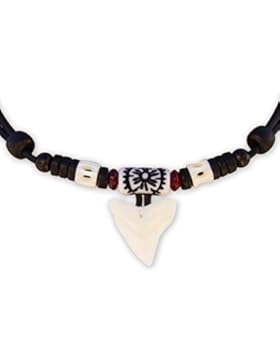 HANA LIMA ® Lederkette Haifischzahnkette Surferkette Herrenkette Surferhalskette