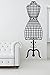 Produktbild Schneiderpuppe Mannequin Vintage Fashion Wandtattoo, schwarz, Small: 30cm x 95cm / 12" x 37"