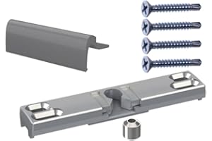 NAJDER Balkongriff mit fester Verriegelung, Korrosionsbeständig, Eloxiert, mit Aluminium, mit Befestigungsschrauben, Set, Premium Qualität (Farbe: Titan)