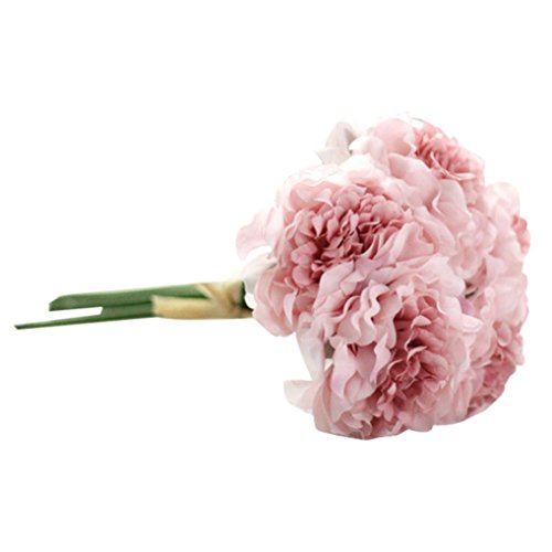 Künstliche Blumen Home Decor Fake Pfingstrose Saflor Blumenstrauß Blumengarten 1PC (Pink)