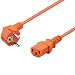 Produktbild BestPlug 5m Strom-Kabel Netzkabel für Kaltgeräte / Schutzkontakt Stecker männlich 90° abgewinkelt auf C13 Buchse Kupplung weiblich gerade / Orange