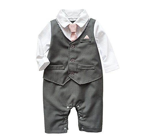 Baby Boy Wedding Tuxedo Waistcoat all in 1pc Design Outfit Suit (6-12 Month)