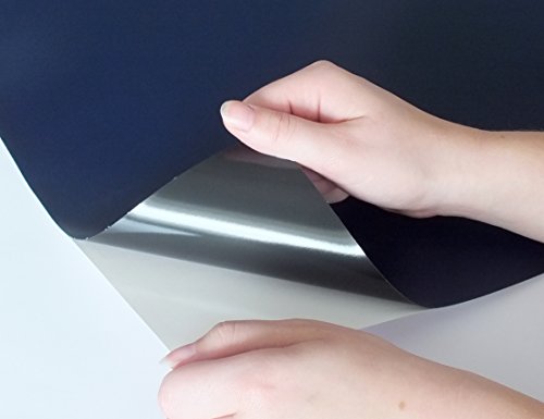 Selbstklebende und magnetische Vinyl- Tafelfolie in verschiedene Größen | Kreidetafel | Formate: 50x70cm|100x50cm|100x75cm|100x150cm|100x250cm|100x300cm|100x500cm | inkl. 2xKreide + 10er Set SuperMagnete| Kreidetafel | Wandfolie blau (100×250 cm) - 5