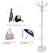 Hapilife 15 Hanging Hook Traditional Floor-Standing Hat and Coat Stand With Marble Base - Multiple Colour (Silver)