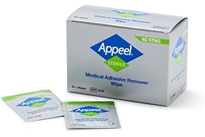 CliniMed Appeel Sterile Medical Adhesive Remover Wipes For intact or Injured skin, Alcohol Free No Sting Sterile Wipes - Reduce Skin Stripping and Pain - 30 pcs