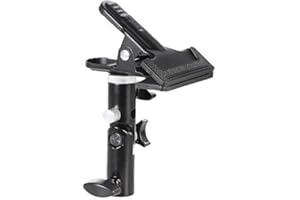 Andoer Fotostudio Reflektor Klemmhalter, Metall Stativ Klemme mit 5/8" Licht Stehen Anlage 1/4" auf 3/8" Schraube Swivel Mount Adapter für Foto-Studio-Reflektor & Hintergrund