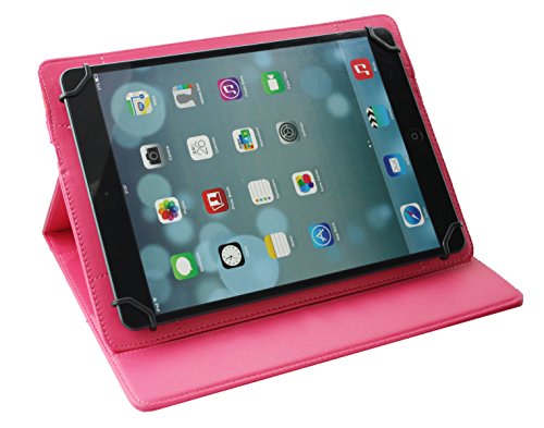 Emartbuy® Excelvan M1009 10.1 Zoll Tablet PC Universal ( 9 – 10 Zoll ) Hot Rosa Premium PU Leder Multi-Angle Exekutive Folio Geldbörse Tasche Hülle Rosa Interior Mit Card Slots + Rosa Eingabestift - 5