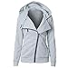 Produktbild Swallowuk Hoodies Damen Casual Kapuzenpullover Sweatshirt Pullover Tops Slim Fit Langarmshirt Outerwear mit Kapuze Sweatjacke Sports Mantel (XXL, Hellgrau)