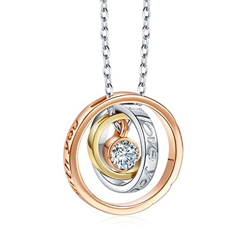 P&M-Mamá, Te amo-Collar Mujer Joyería Cobre con cristales Swarovski