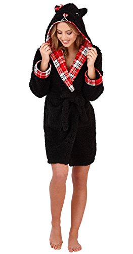 Preisvergleich Produktbild Loungeable Damen Bademantel 3D Kapuze Gesichter Tiere Scotty Dog 798133 M