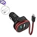 Produktbild Quick Charge 3.0 Auto Ladegerät 3 Port 45W USB KFZ Adapter Ladegerät mit QC 3.0 Lightning-Kabel für Samsung Galaxy/Note/ S9, iPhone, iPad, LG, Smartphones, Tablets,mehr[mit 90cm Micro Ladekabel]