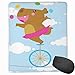 Produktbild Mouse Mat Stitched Edges, Happy Balerina Hippo Juggling On Tightrope With Wheel Stunt Performance Cartoon,Gaming Mouse Pad Non-Slip Rubber Base