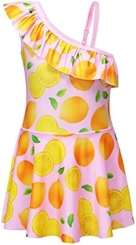 Mythgiftuk children Girls' Summer One-Piece Set Print Flower Pattern Swimwear Sleeveless Swimsuit