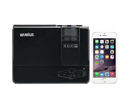 Mini Beamer HD, Video Projektor LCD Tragbarer Videoprojektor LED Projector Multimedia Heimkino mit HDMI Kabel unterstützt AV/ VGA/ USB/ SD/ HDMI WIMIUS(T3 Schwarz) - 2
