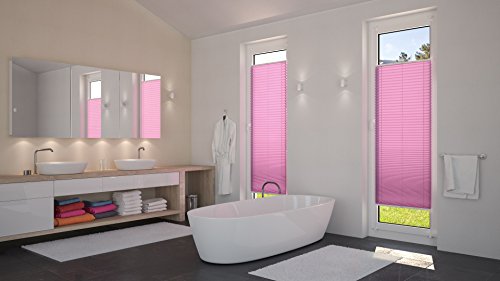 DecoProfi PLISSEE flieder, verspannt, Breite 70cm x 220cm (max. Gesamthöhe Fensterflügel), mit Klemmträger / Klemmfix / ohne Bohren - 8