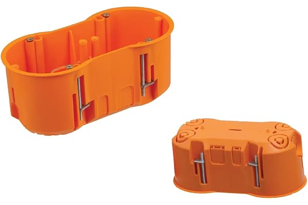 Pawbol 2-vägs hålväggslåda djup 60 mm fräshål 2 x Ø 68 mm med 4 förmonterade enhetsskruvar