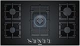  Siemens iQ500 EP9A6QB90 hobs Negro Integrado Encimera de gas - Placa (Negro, Integrado, Encimera de gas, Vidrio, 1000 W, Alrededor)