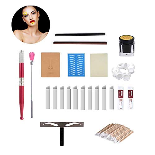 Preisvergleich Produktbild ZYJFP Augenbrauen Tattoo Stifte Setzt,Tätowierungszubehör Nadelstift Pigmenttintenhalter Training Semi-Permanent Manuelles Makeup Tool