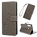 Produktbild Edauto A9 2018 Hülle für Samsung Galaxy A9 2018 Handyhülle Case Cover Lederhülle PU Leder Tasche Flipcase Schutzhülle Handytasche Ständer Klappbar Magnet Geldbörse Bumper Lotus Schmetterling Grau