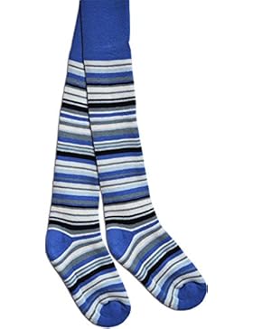 2 Paar Kinder Ringel Thermo Strumpfhose für Jungen und Mädchen in verschiedenen Farben Farbe Royal Größe 134/146