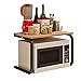 Produktbild Mikrowellen-Ständer Küchenregal 2-Tier Metall Mikrowelle Rack Multifunktions Küche liefert Storage Counter Organizer Regale Storage Unit für kleine Küche Bad ( Farbe : Schwarz , Größe : 60X37.5X42CM )