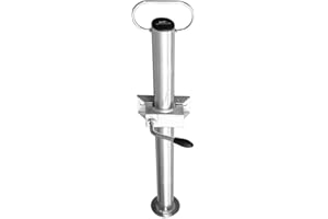 UNITRAILER Béquille de Remorque 60 cm – Pied de Support 150 kg – Manivelle Ergonomique – Pied Stabilisateur Galvanisé – Compatible Boule Ø48 mm