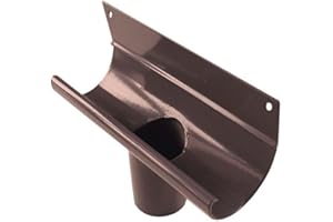 Renoplast® R50 Aluminium Embout à accrocher Boîtiers de gouttière | DN 40mm Marron | Gouttière d'évacuation des eaux pluviales Profilés en tôle pliée | Abri de jardin Carport Terrasse Balcon| Toitures
