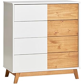 Vonhaus Chest Of Drawers Scandinavian Nordic Style White And