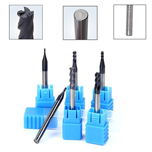 Latinaric 6 pcs 1mm 1.5mm 2mm 2.5mm 3.5mm 4mm Fräser Bits Werkzeuge 4 Flöte End Mill Fräser - 8